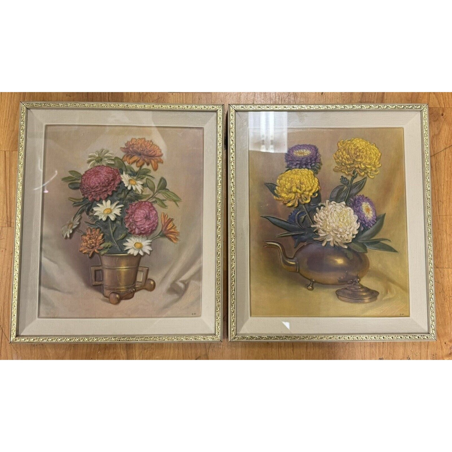 Vintage Metalcraft Dimensional III Floral #7048 Set Of 4 Wall Art Pictures