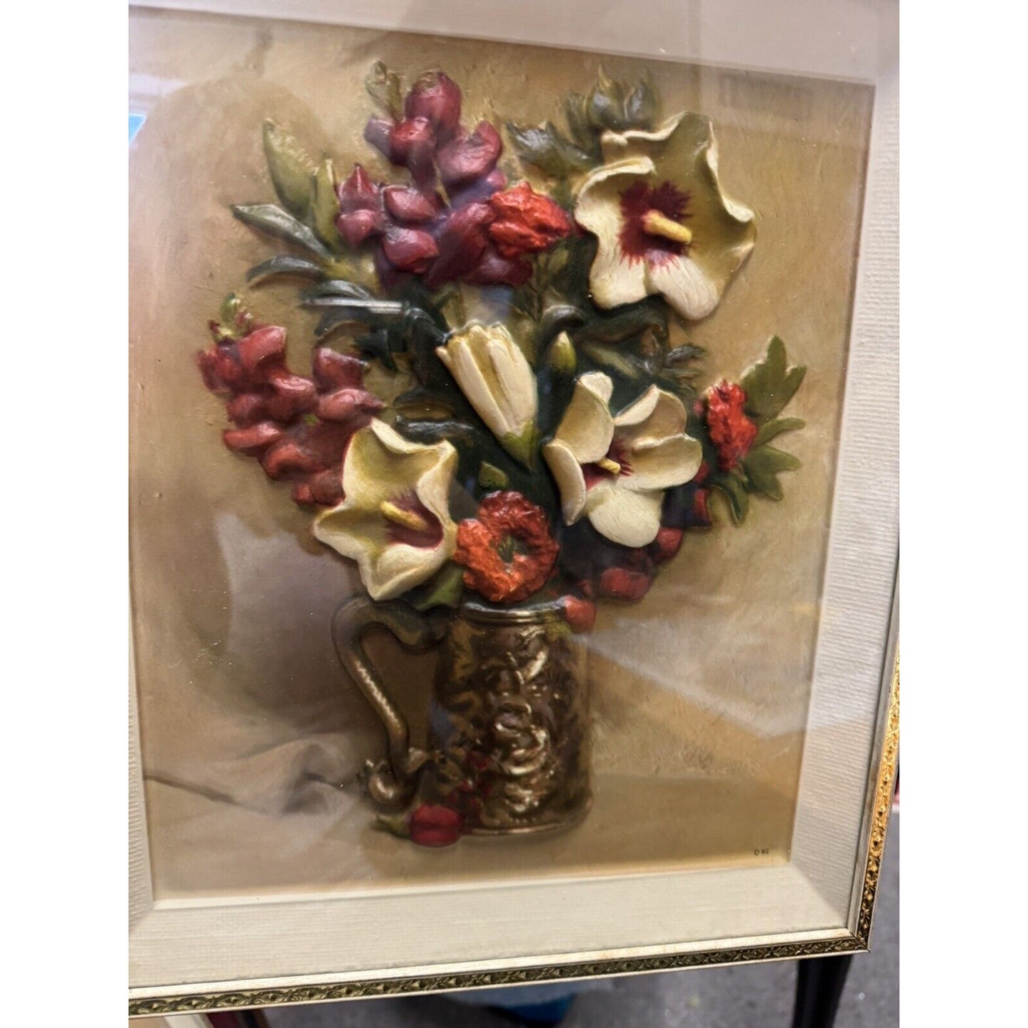 Vintage Metalcraft Dimensional III Floral #7048 Set Of 4 Wall Art Pictures