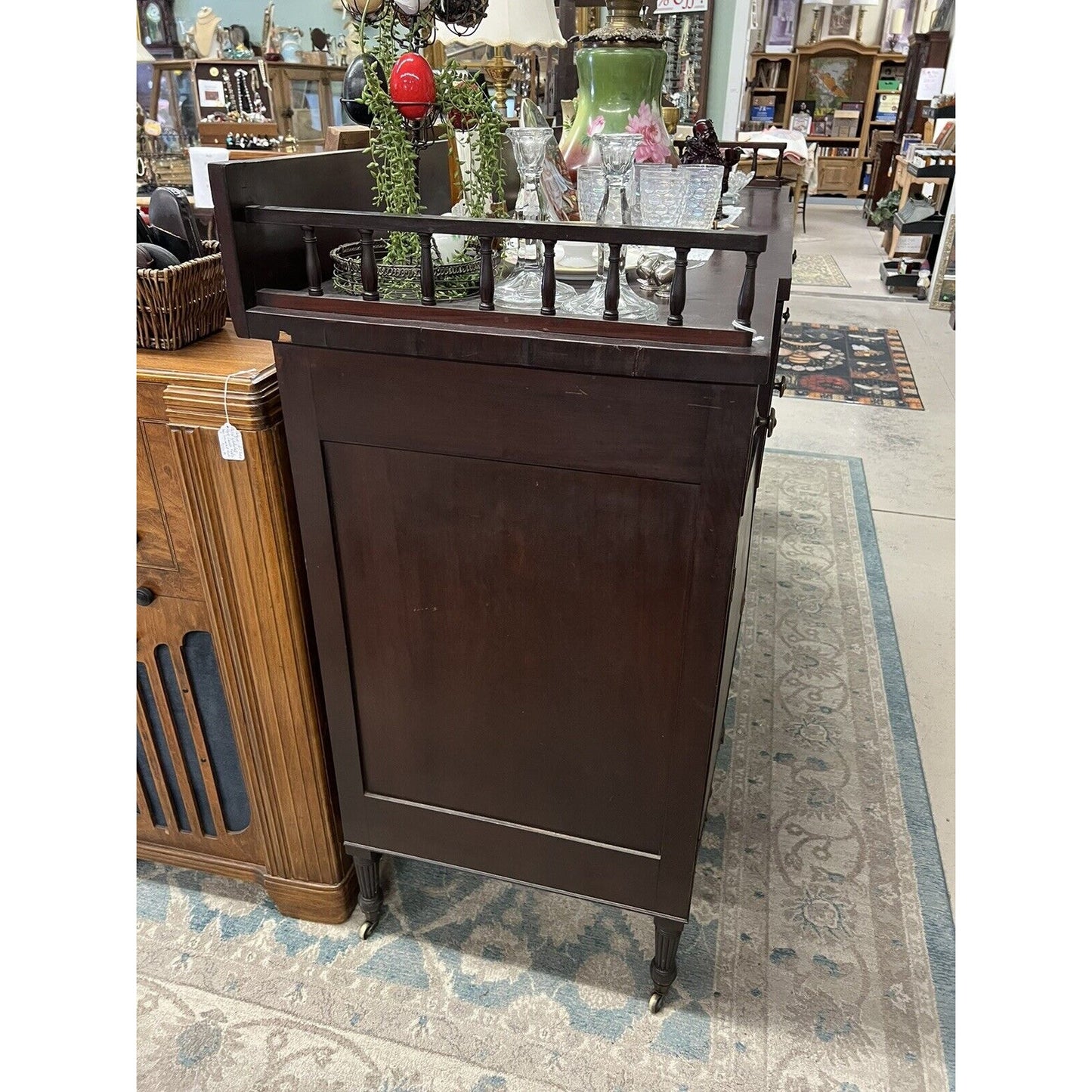 1850s Cherry Sheridan Sideboard Buffet With Butler Desk Unique Piece