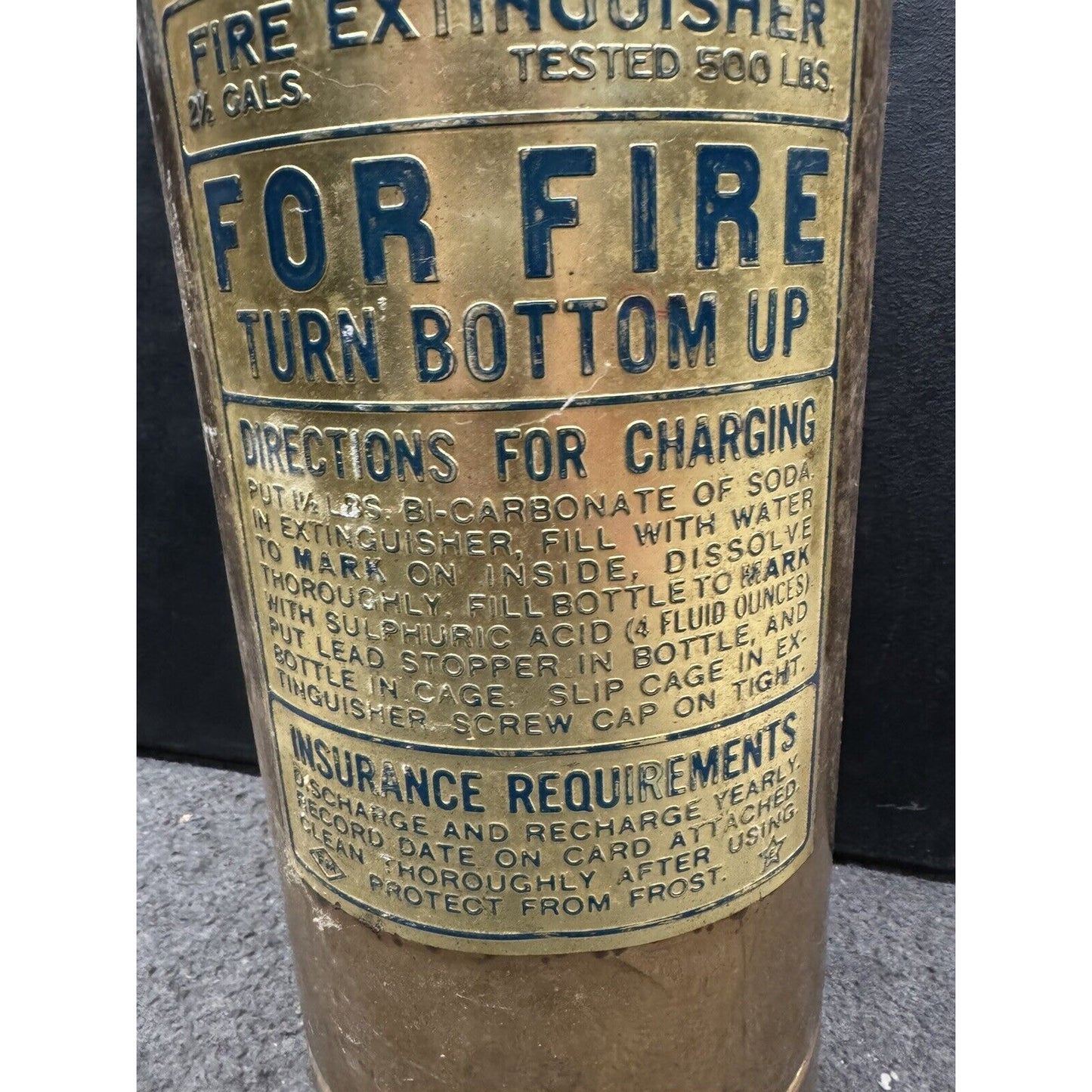 Vintage Elkhart Brass Mfg. Co. Fire Extinguisher Empty Missing Hose