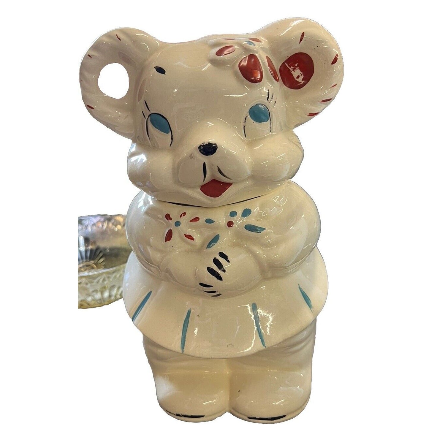 Vintage McCoy Turnabout Bear Cookie Jar, Reversible His Her Cookie Jar