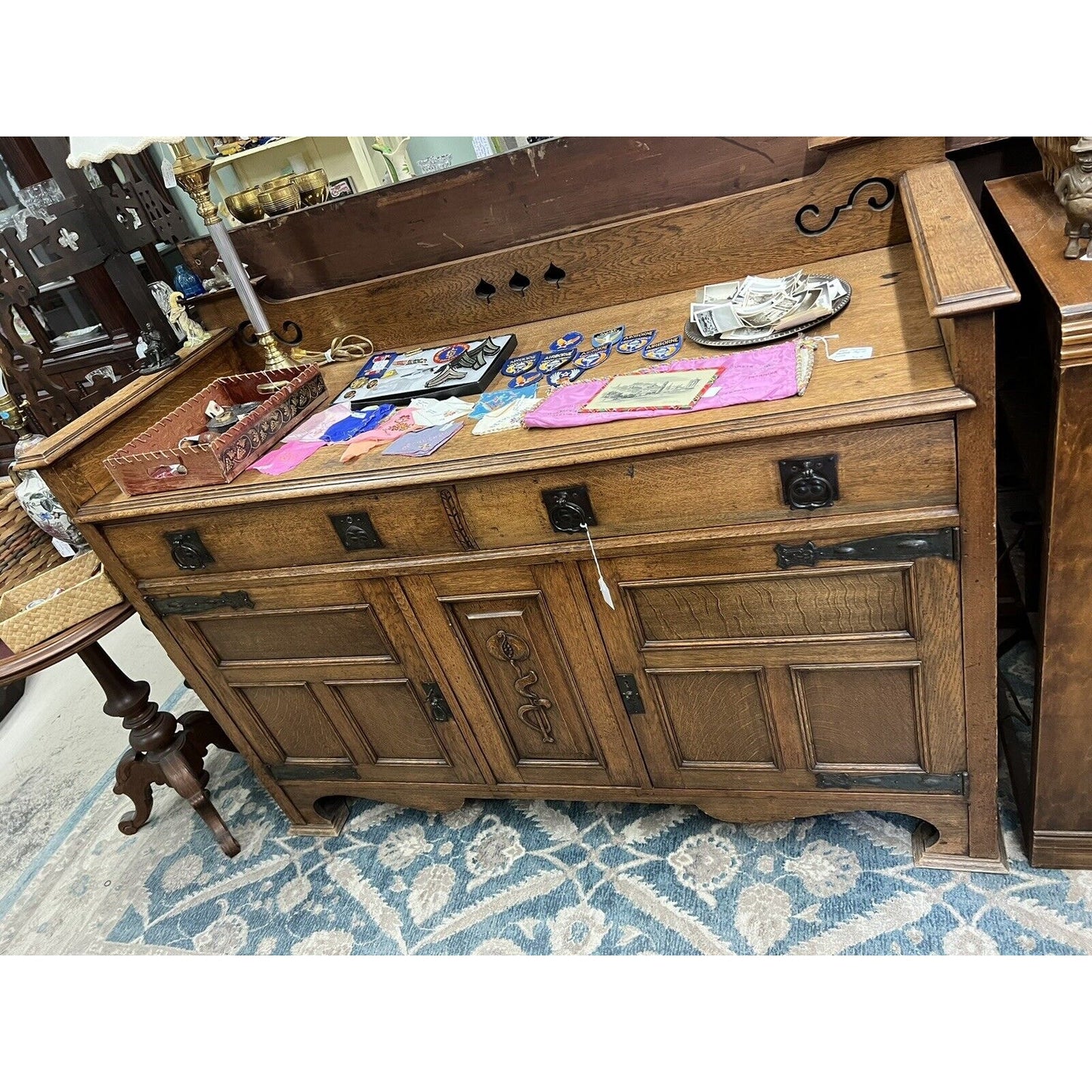 Antique Maple & Co. Arts & Crafts Style Sideboard Buffet Large Piece