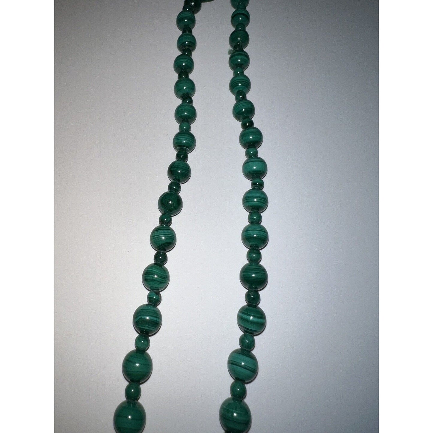 Vintage Malachite Necklace With Dragon Hook