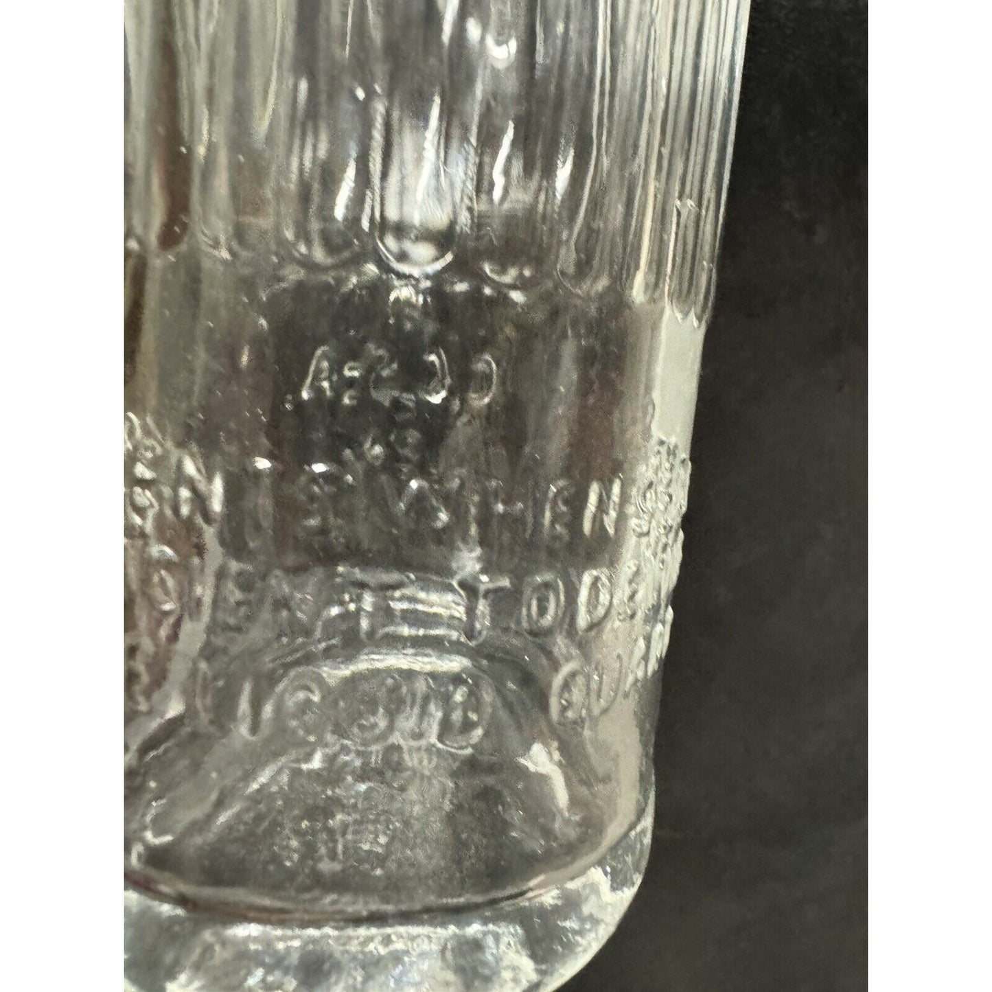 Antique 1920s 1 Qt Tiolene Motor Oil Slim Tall Embossed Clear Glass Bottle