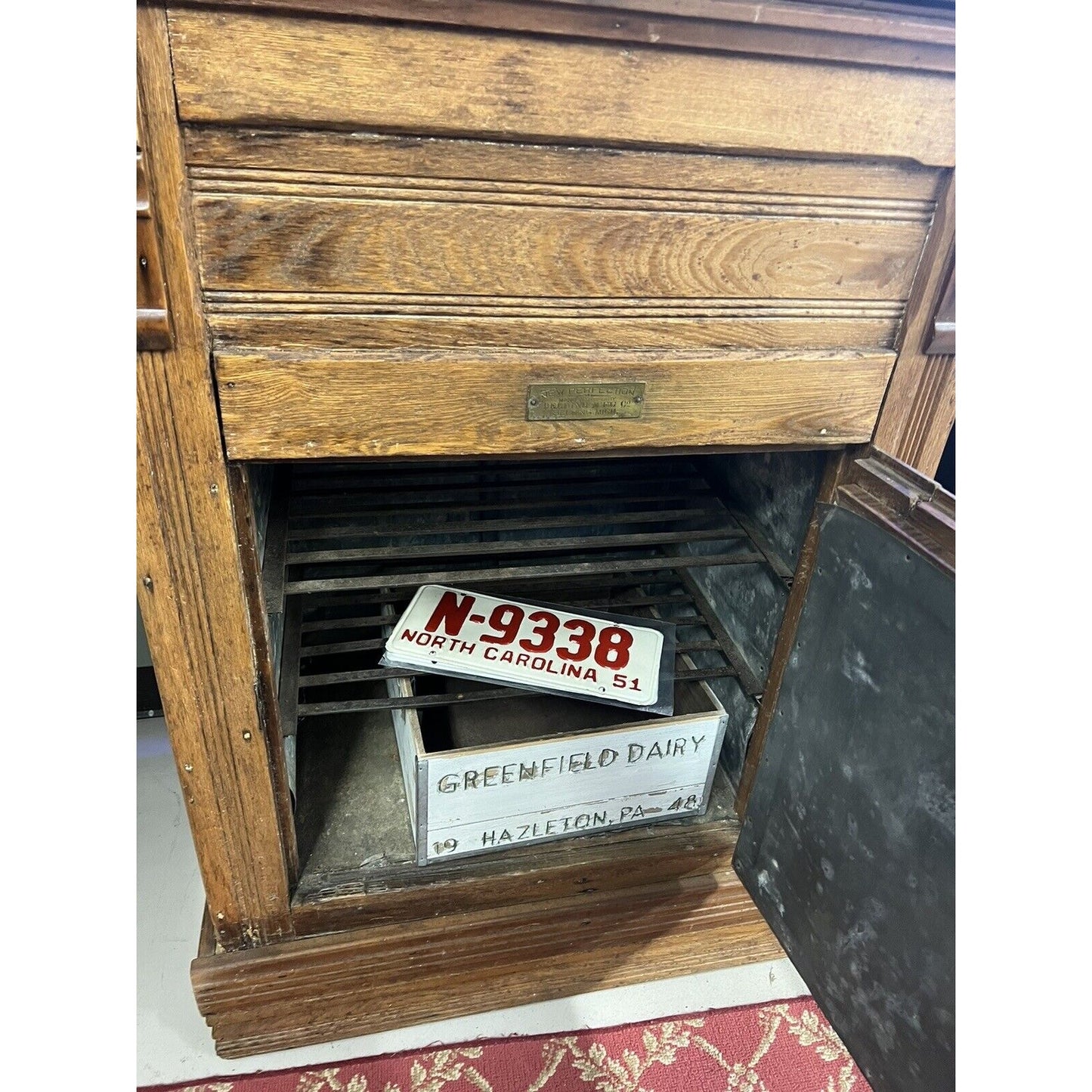 Antique Belding New Perfection Oak Icebox