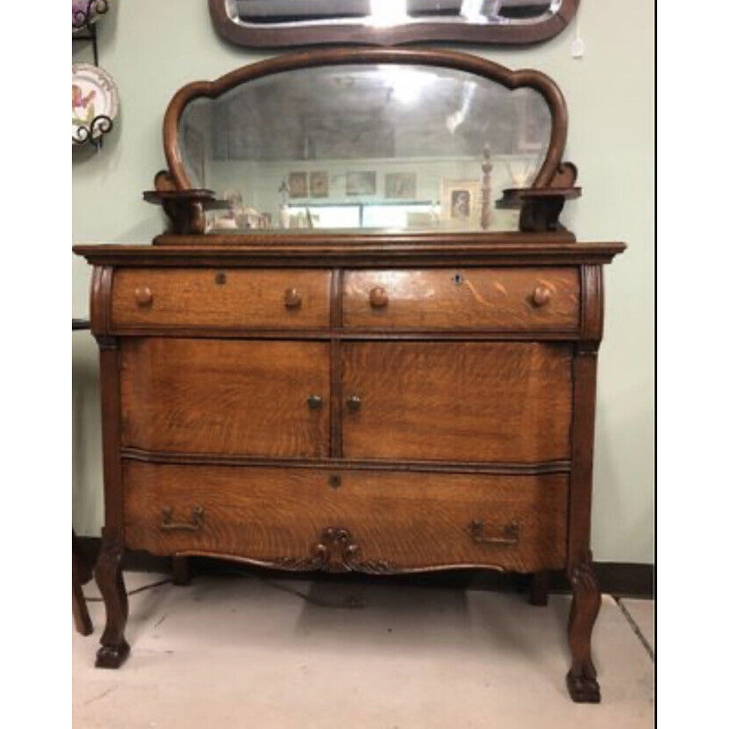 Victorian Server with Beveled Mirror