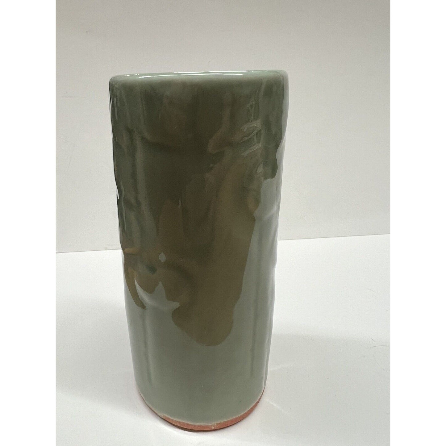 Vintage Asian Celadon Green Glaze Paint Brush Vase