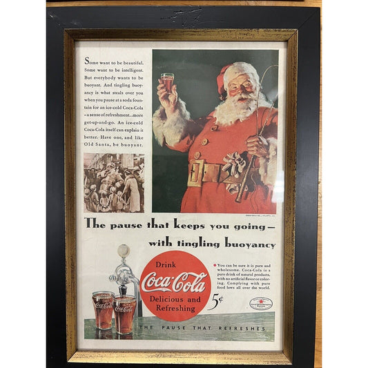 Vintage National Geographic Coca Cola Holiday Advertisement Print 1934