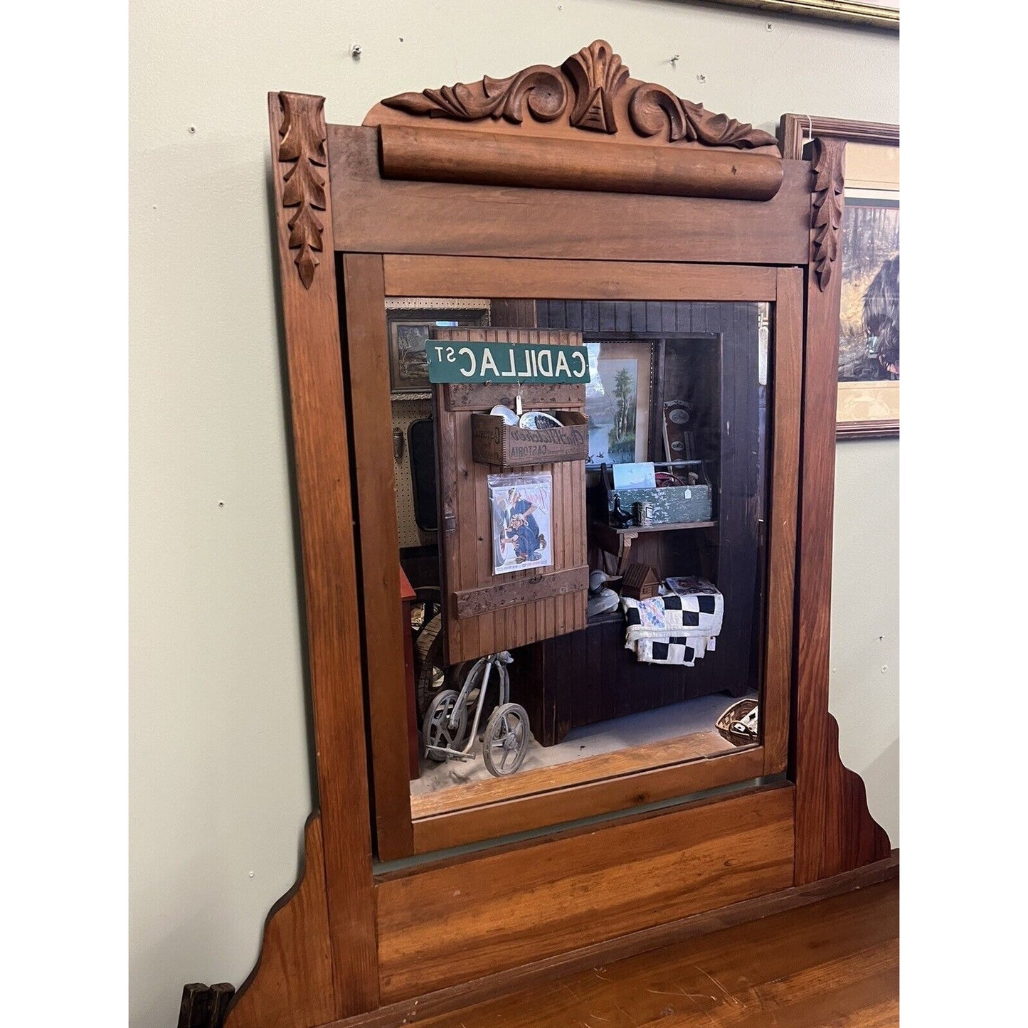 Antique 3 Drawer Dresser With Mirror