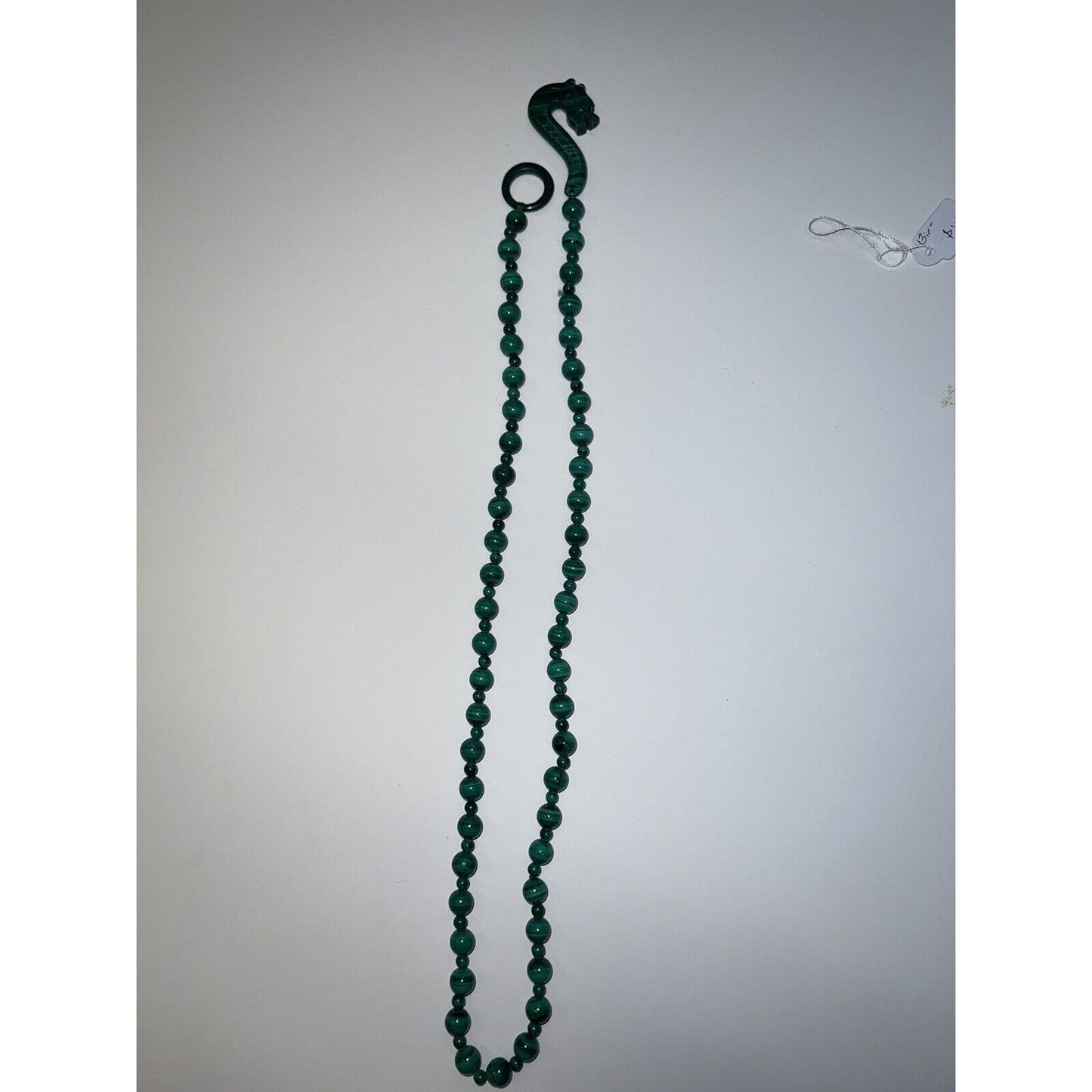 Vintage Malachite Necklace With Dragon Hook