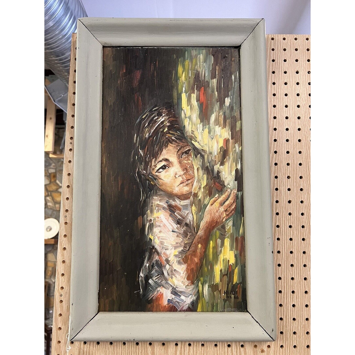 Original Oil On Board Impressionist Style Portrait Of Yang Gui By Heidi 12 66